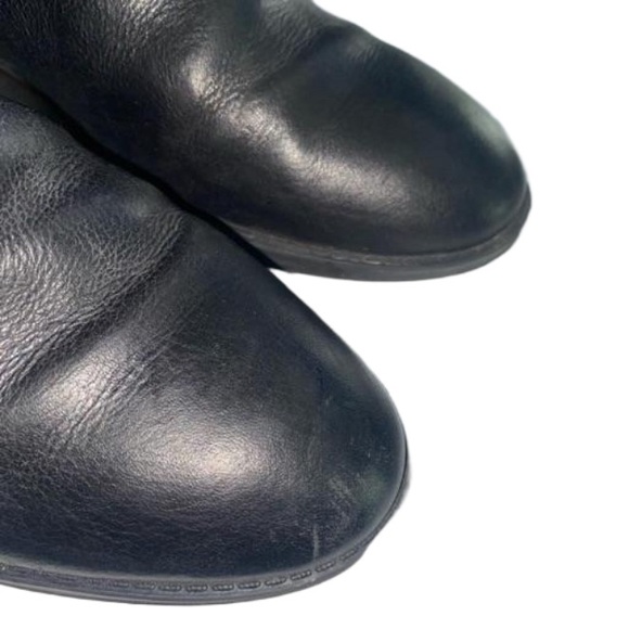 SOLD!!!  VINCE CAMUTO Tall Riding Boots Black Leather Gold Hardware Cowgirl - Picture 7 of 14